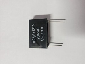0.22uF+1/2W120R250V AC  두께:8mm   높이:16mm   길이:26mm